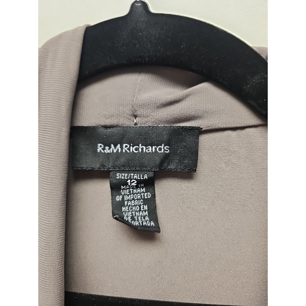 R&M Richards Sheer Embellished Sleev Duster Blazer Jacket Formal Wear Sz 12 Tall - Picture 3 of 7